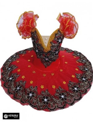 Vestito Tutù Saggio Danza Rosso Carmen Don Chisciotte Kitri Tutu DANC201